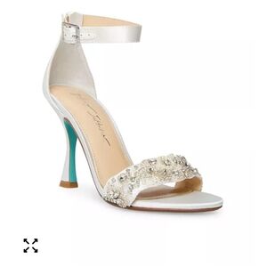 Betsey Johnson Silver Devan Embellished Heels